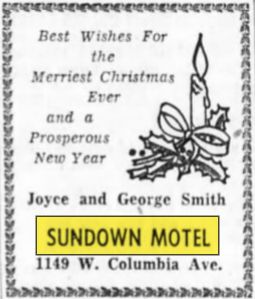 Sundown Motel - Dec 1958 Merry Christmas